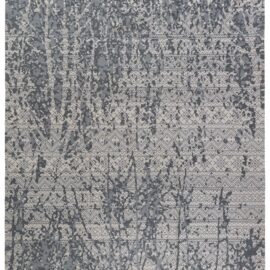 Forest Reverie Abstract Flatweave Wool Rug In Dark Gray And Green “Petra” N13003