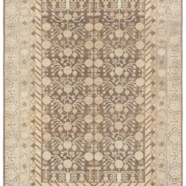 Doris Leslie Blau Collection Samarkand Beige and Brown Hand Knotted Wool Rug N12722