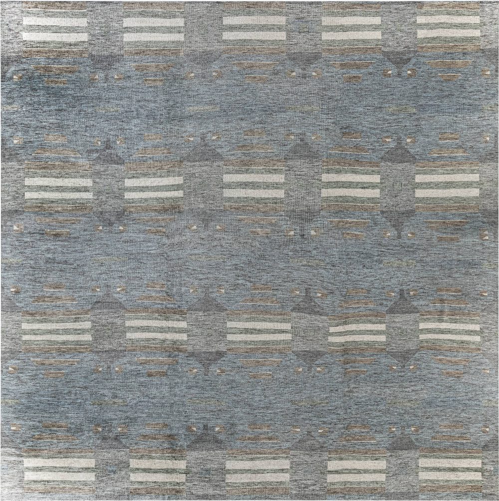 Contemporary Oversized Swedish Orebro Hand-knotted Wool Rug N10733
