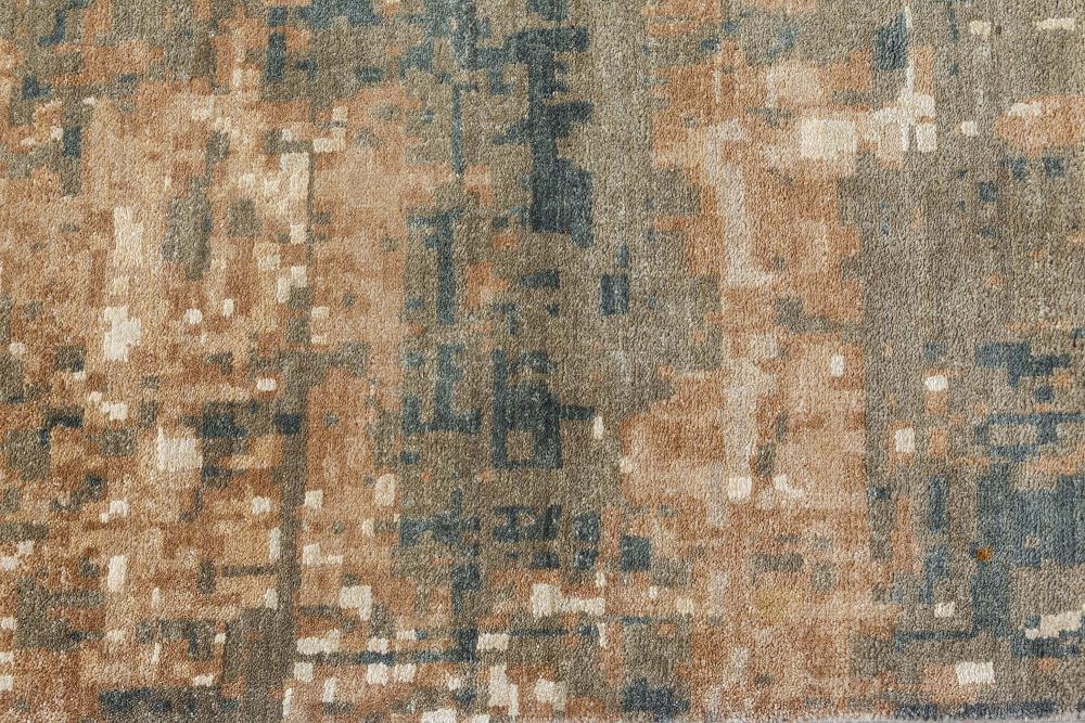 Doris Leslie Blau Collection Abstract “Digital Age” Handmade Wool and Silk Rug N10405