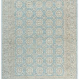 Doris Leslie Blau Collection Samarkand Style Blue Brown Handmade Wool Rug N10673
