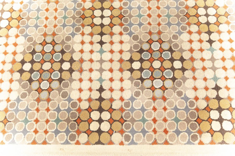 Doris Leslie Blau Collection Art Deco Handmade Wool Runner in Dots N10753