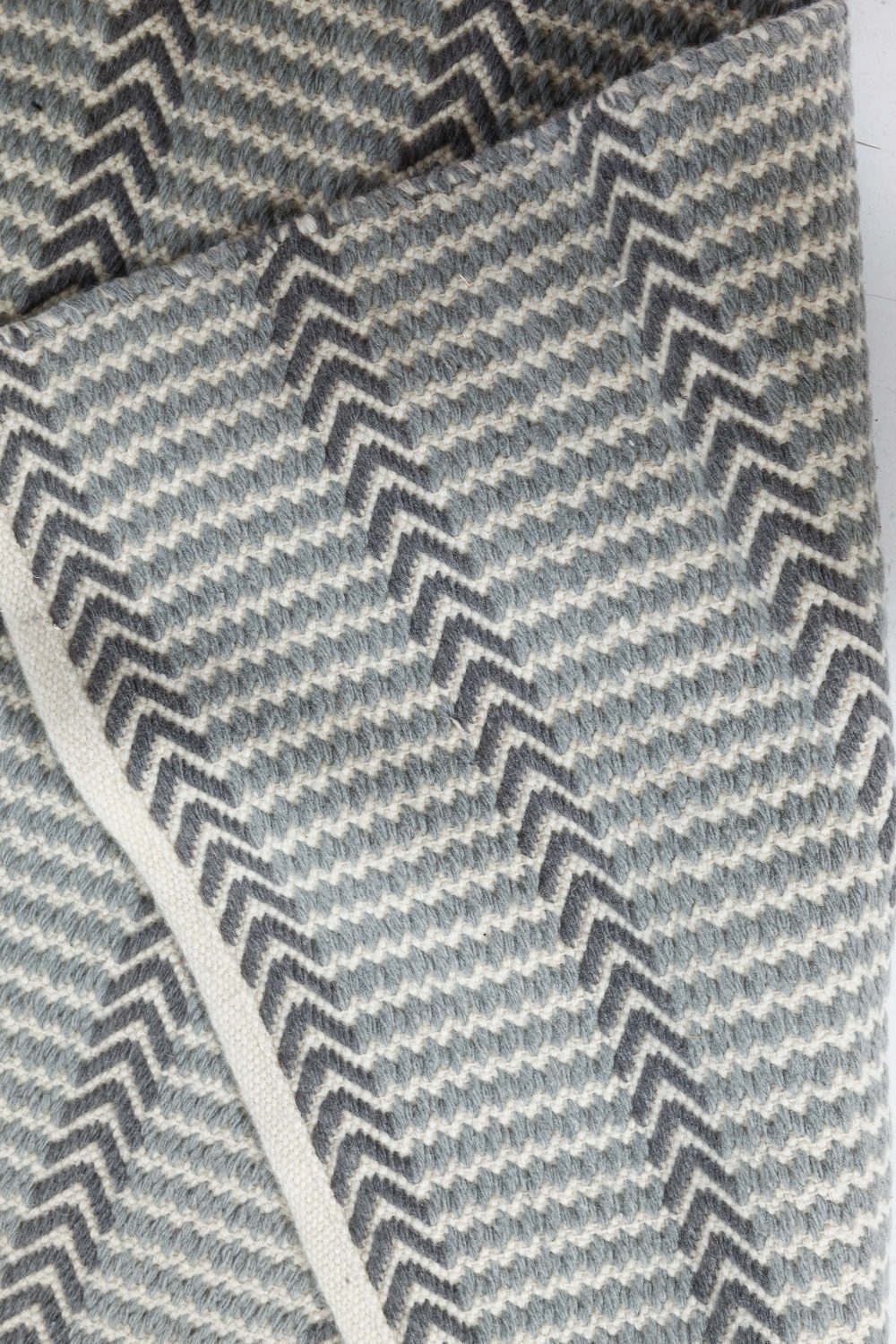 Doris Leslie Blau Collection Buxus Wool Rug in Steel-Blue, Gray and Ivory N10784