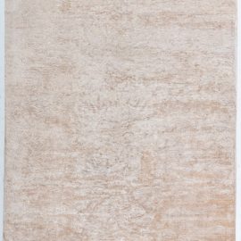 “Marble” Modern Floral Soft Beige Hand-Knotted Silk Rug N10950