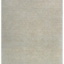 Antique-Inspired Traditional Floral Vine Lattice Pale Sand With Light Gray Handmade Wool Rug “Vinea” N12737