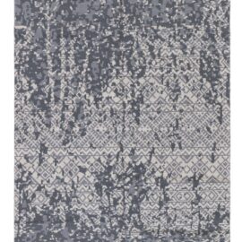 Contemporary Abstract Light Gray Handmade Wool Carpet “Obscura” N12993