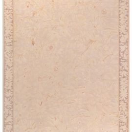 Contemporary Oversized Aubusson Floral Soft Beige Flatweave Wool Rug “Arcadia” N12751