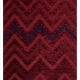 Doris Leslie Blau Collection Tibetan Zig-Zag Design Red Handwoven Wool Rug N12733