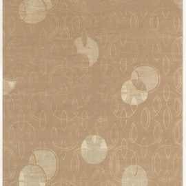 Doris Leslie Blau Collection Art Deco Inspired Tibetan Rug in Brown and Beige N12739