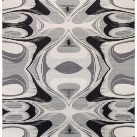 Abstract Modern Light Gray Flatweave Wool Rug “Cyclone” N13002