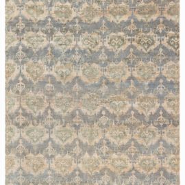 Traditional-Style Abstract Ikat Design Classic Taupe Handmade Hemp Oversized Rug “Ogee” N12759