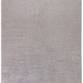 Modern Flatweave Solid Light Gray Hand-Knotted Wool Rug N12913