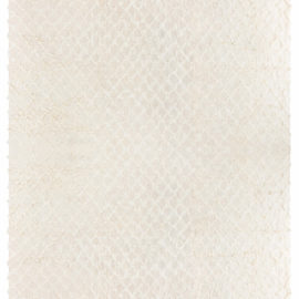 Flatweave Modern Diamond Lattice Soft Beige Wool Rug “Treillage” N12770