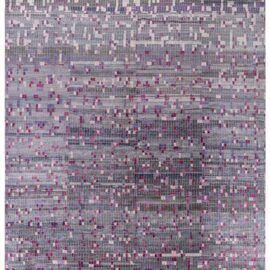 Abstract Mosaic Pixel Pattern Gray Hand-Knotted Wool Modern Rug “Pool Tile” Designed By Brett Beldock N13007