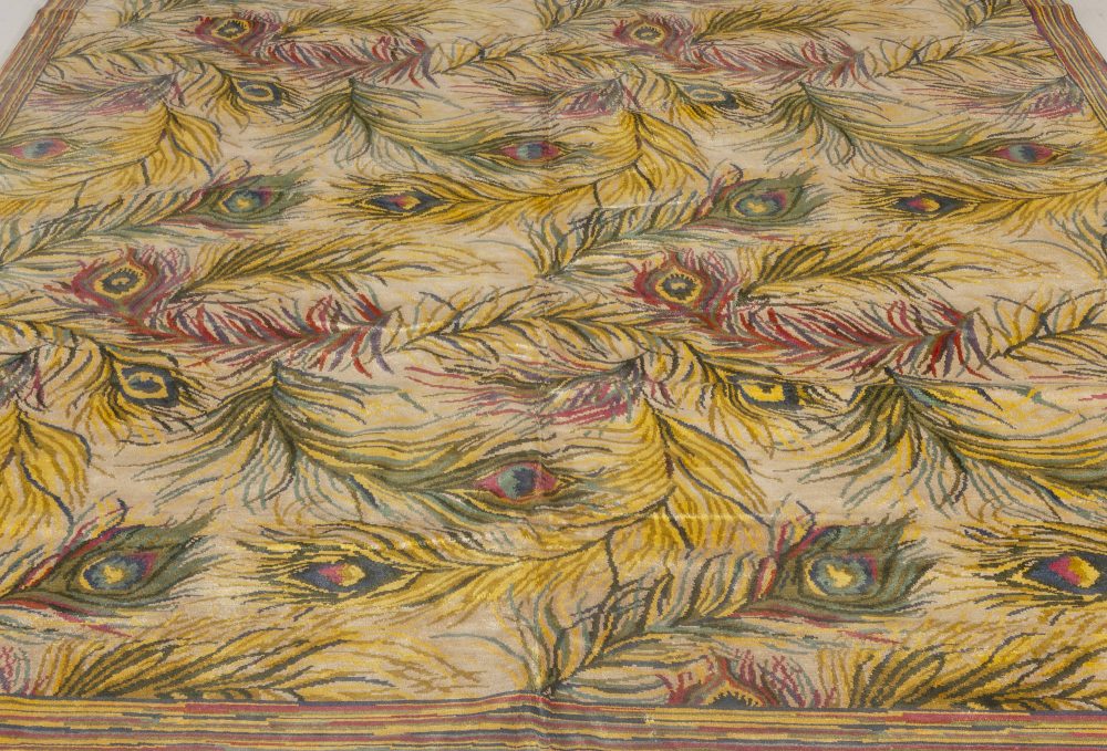 Nanette Lapore Peacock Yellow, Pink, Green, Beige & Blue Silk Rug N10954