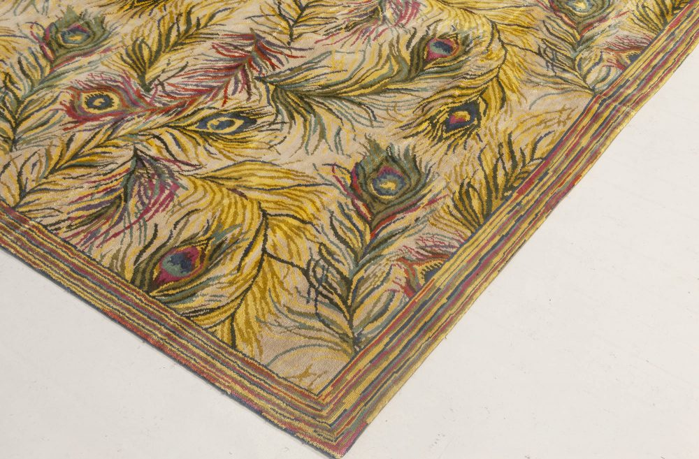 Nanette Lapore Peacock Yellow, Pink, Green, Beige & Blue Silk Rug N10954