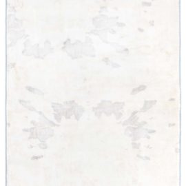 Modern Abstract Cloudlike Splotches Cream Handmade Silk Runner “Nimbus” N11130