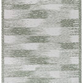 Modern Scandinavian Geometric Light Gray And Sage Hand-Knotted Wool Oversized Rug “Sagefall” N12947