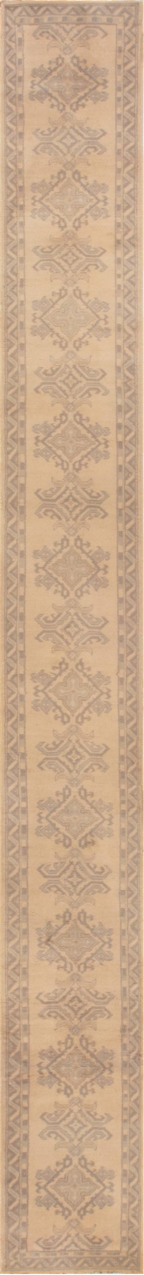 Antique Turkish Oushak Handmade Wool Runner BB5359