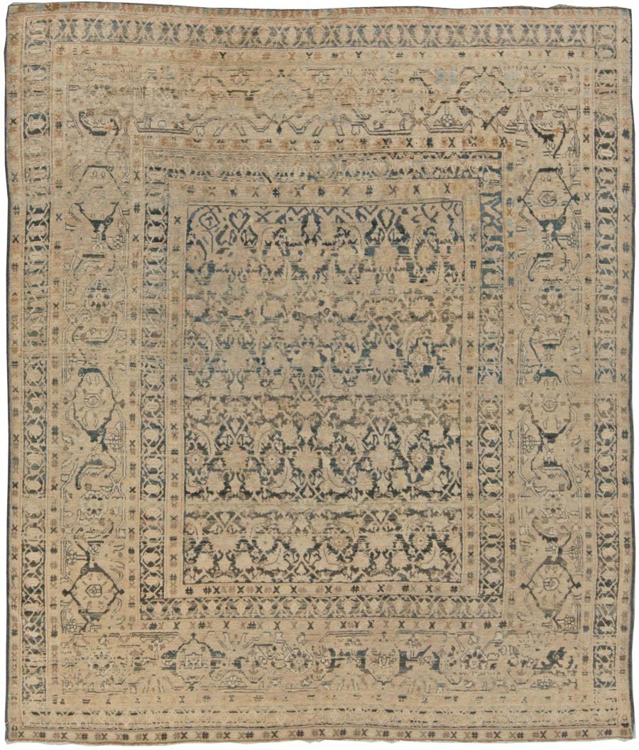 Fine Antique Persian Meshad Handmade Wool Rug (Size Adjusted) BB5975