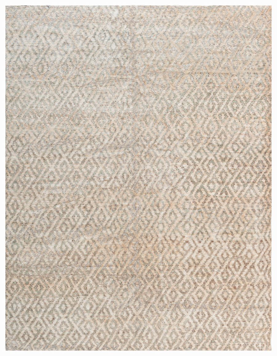 Doris Leslie Blau Collection Sacco Gold and Brown Hand Knotted Hemp Rug N10675