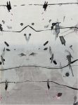 Handmade Grey, Ivory, Pink Splatter Rug by <mark class='searchwp-highlight'>Eskayel</mark> for Doris Leslie Blau N10127
