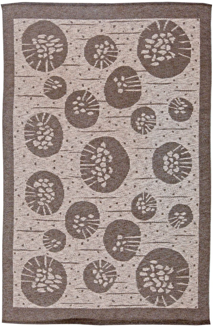 Mid-20th Century Double Sided Botanic Gray Swedish Flat-Weave Wool Rug by Orsa BB5679