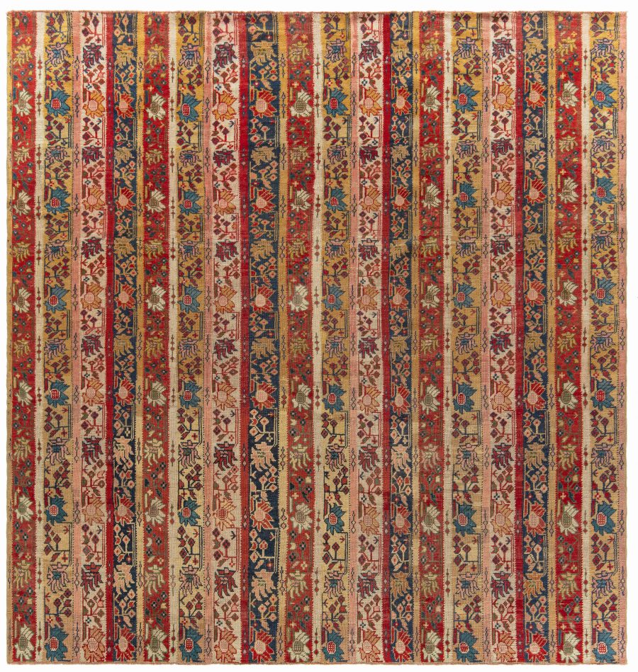 19th Century Turkish Oushak Botanic Handwoven Wool Rug BB4773