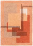 Authentic French Art Deco <mark class='searchwp-highlight'>Orange</mark> Handmade Wool Rug BB5963