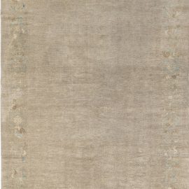 Vintage Chinese Art Deco Floral: Classic Taupe Hand-Knotted Wool Rug BB7104