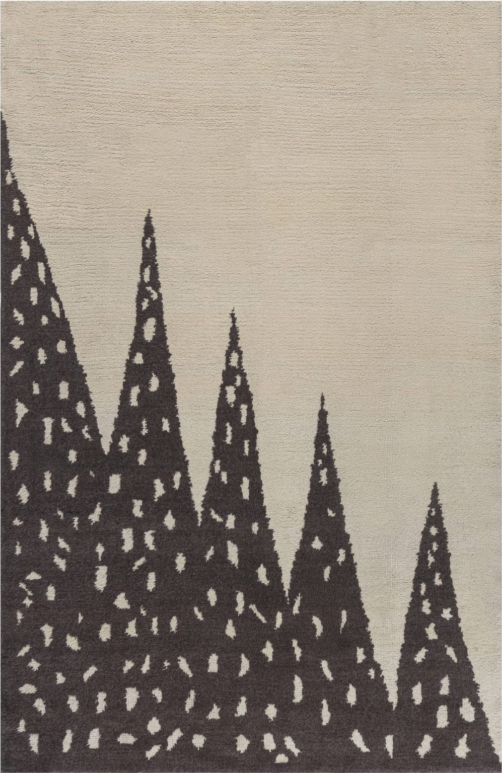 Vintage Art Deco Beige and Brown Hand Knotted Wool Rug BB7409