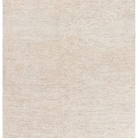 Moroccan Vintage Abstract Cream Beige Hand-Knotted Wool Rug BB8974