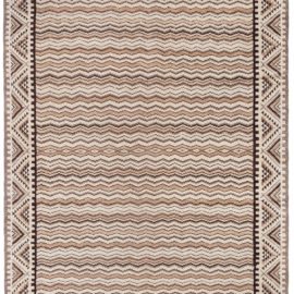 Moroccan Vintage Geometric Light Beige Hand-Knotted Wool Carpet BB8480