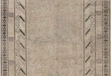 Vintage Samarkand (Khotan) Pale Dusty Pink, Beige, Brown Handmade Wool Rug BB7424