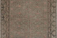 High-Quality Vintage Samarkand (<mark class='searchwp-highlight'>Khotan</mark>) Botanic Handmade Wool Carpet BB7442