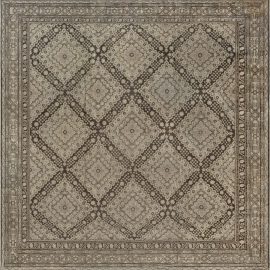 Vintage Samarkand Floral Light Beige Hand-Knotted Wool Rug BB7447