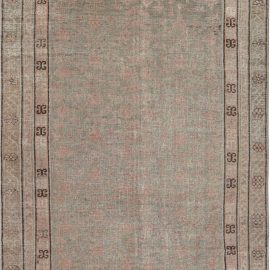 Vintage Khotan Floral Classic Taupe With Dusty Pink Hand-Knotted Wool Carpet BB7444