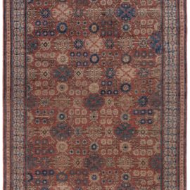 Samarkand Vintage Floral Warm Tan Hand-Knotted Wool Carpet BB8879