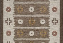 Mid-20th Century Geometric Scandinavian Handmade Wool Rug BB7438