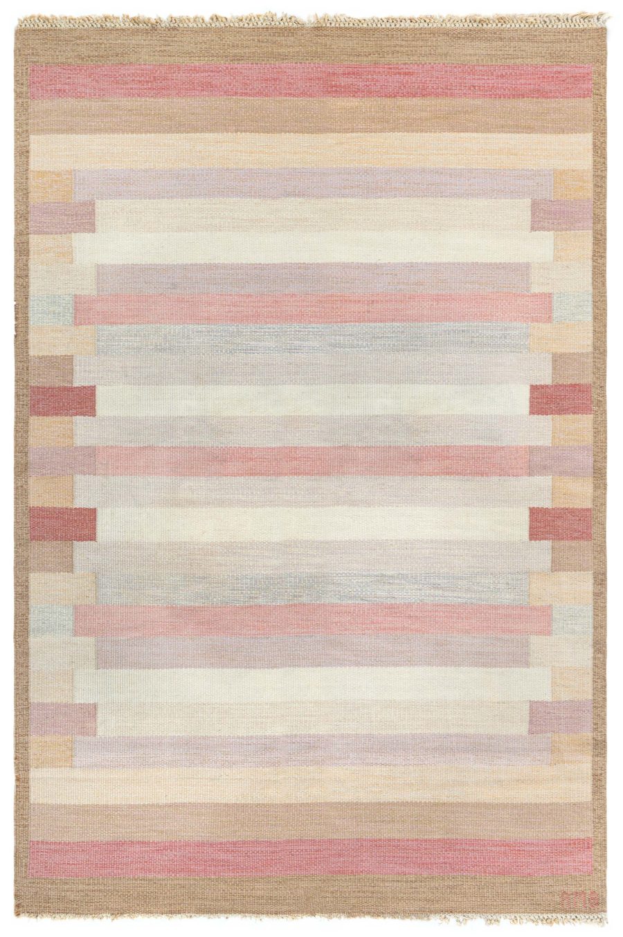 Mid-20th century Swedish Multicolored Flat-Weave Rug by Anne Marie Boberg BB5883
