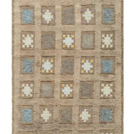 Elegant Swedish Vintage Hand-Knotted Rug BB5456