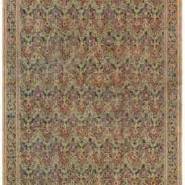 Spanish Vintage Geometric Oversized Slate Gray Hand-Knotted Wool Rug (Size Adjusted) BB9091