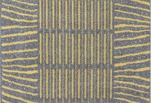 Handmade Vintage Swedish Wool Rug in Blue-Grey and Yellow BB7102