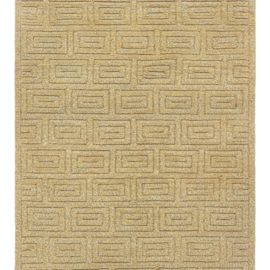 Mid-Century Swedish Geometric Golden Tan Hand-Knotted Wool Rug Half Pile Rug Designed By Elsa Gullberg BB8947