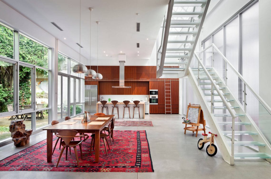 antique rug in modern interior