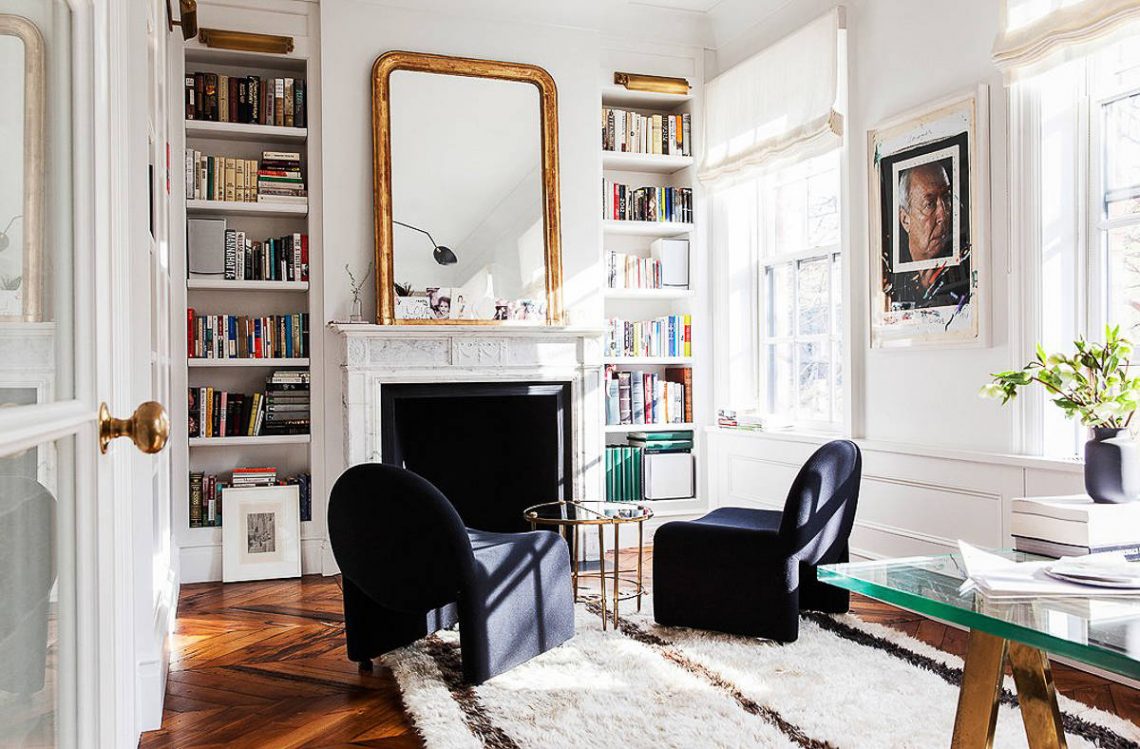 elegant chic living room white interior
