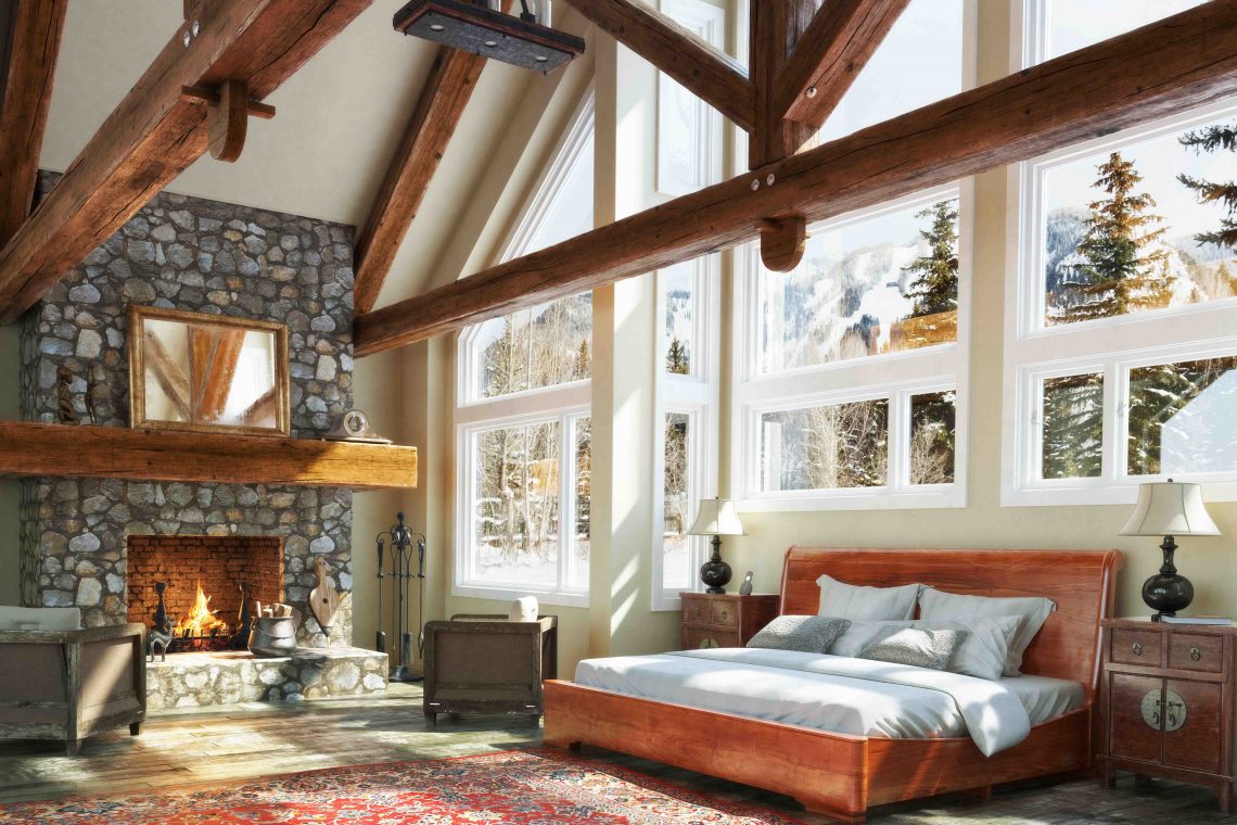 autumn fall interior decor fireplace bedroom antique rug