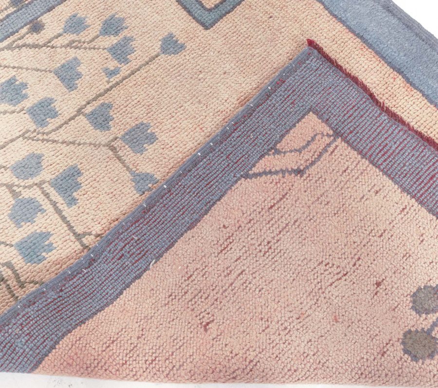 Arts & Crafts Dusty Pink, Blue and Taupe Fragment Rug by Gavin Morton BB6302