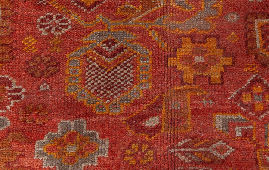 Mid-20th Century Red and Yellow Oushak Handmade Wool Rug BB8428