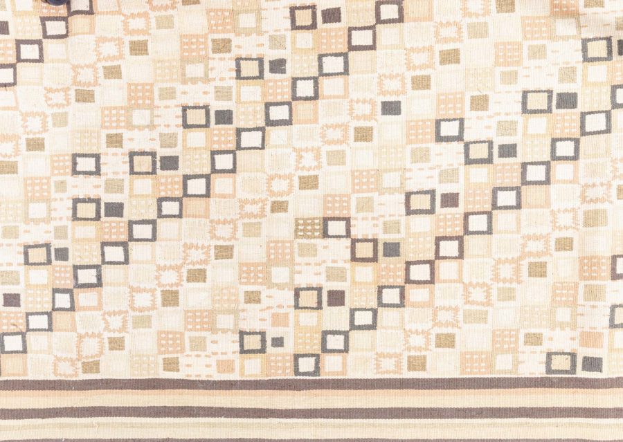 Doris Leslie Blau Collection Swedish Design Beige and Brown Flat-Weave Wool Rug N11497
